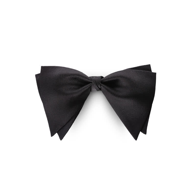 Men's Graceful Wedding Groom Oversized Pointed Bow Tie - Black - image 3
