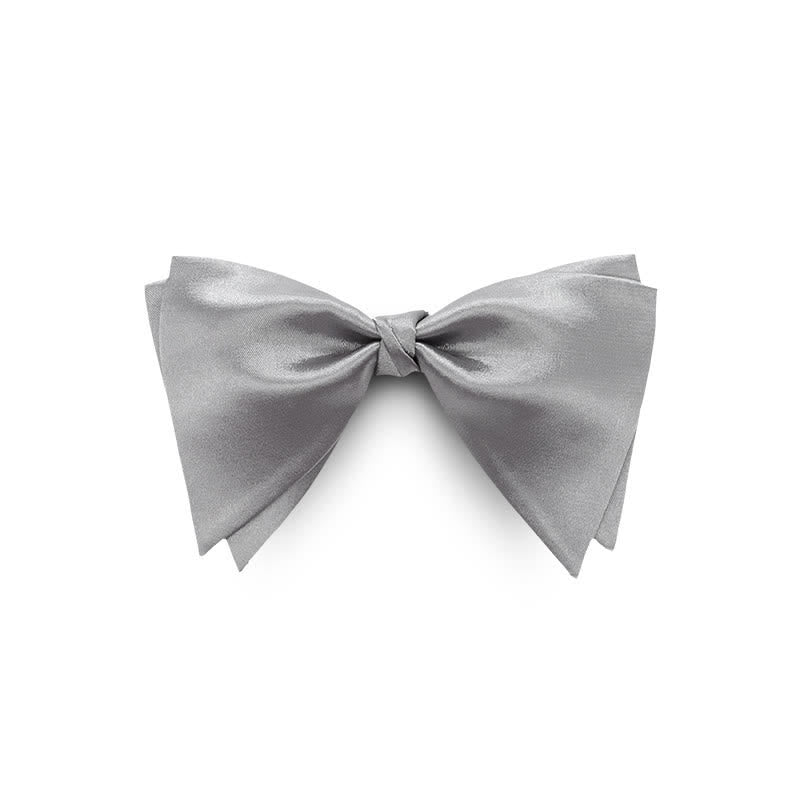 Men's Graceful Wedding Groom Oversized Pointed Bow Tie - Gray - image 6