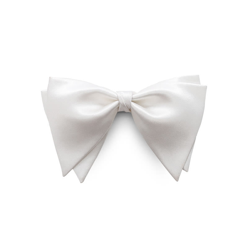 Men's Graceful Wedding Groom Oversized Pointed Bow Tie - White - image 11