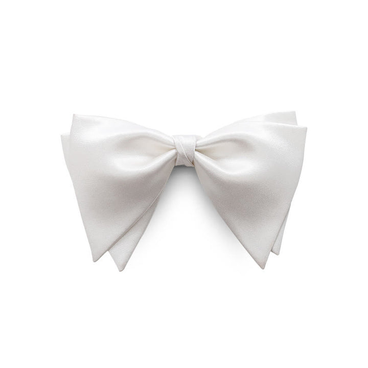 Men's Graceful Wedding Groom Oversized Pointed Bow Tie - White - image 11