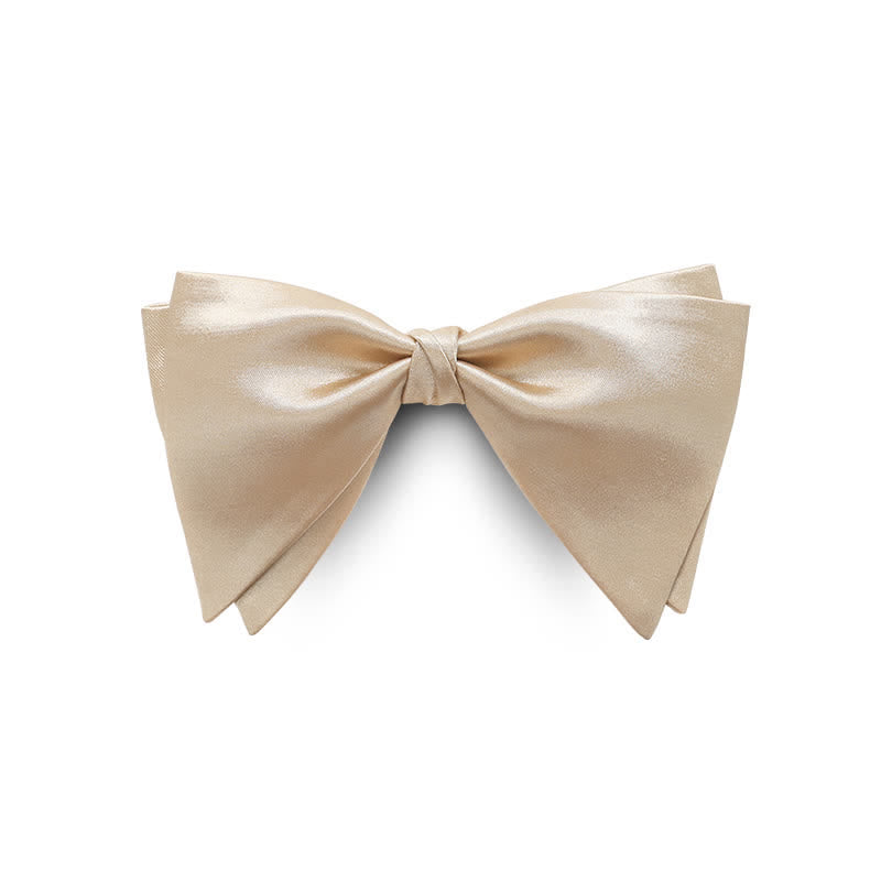 Men's Graceful Wedding Groom Oversized Pointed Bow Tie - Champagne - image 13