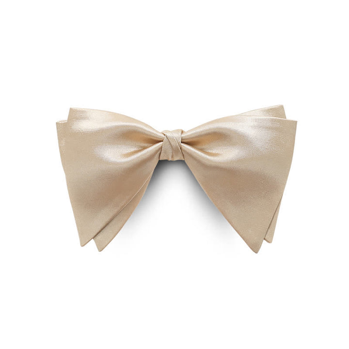 Men's Graceful Wedding Groom Oversized Pointed Bow Tie - Champagne - image 13