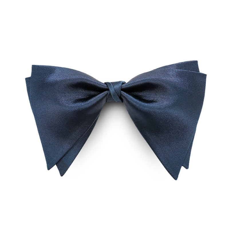Men's Graceful Wedding Groom Oversized Pointed Bow Tie - Navy - image 0