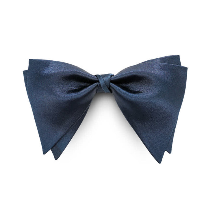 Men's Graceful Wedding Groom Oversized Pointed Bow Tie - Navy - image 0