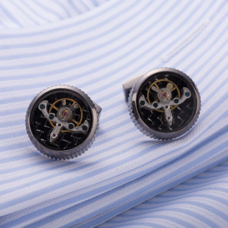 Men's Cool Tourbillon Mechanical Watch Cufflinks - image 2