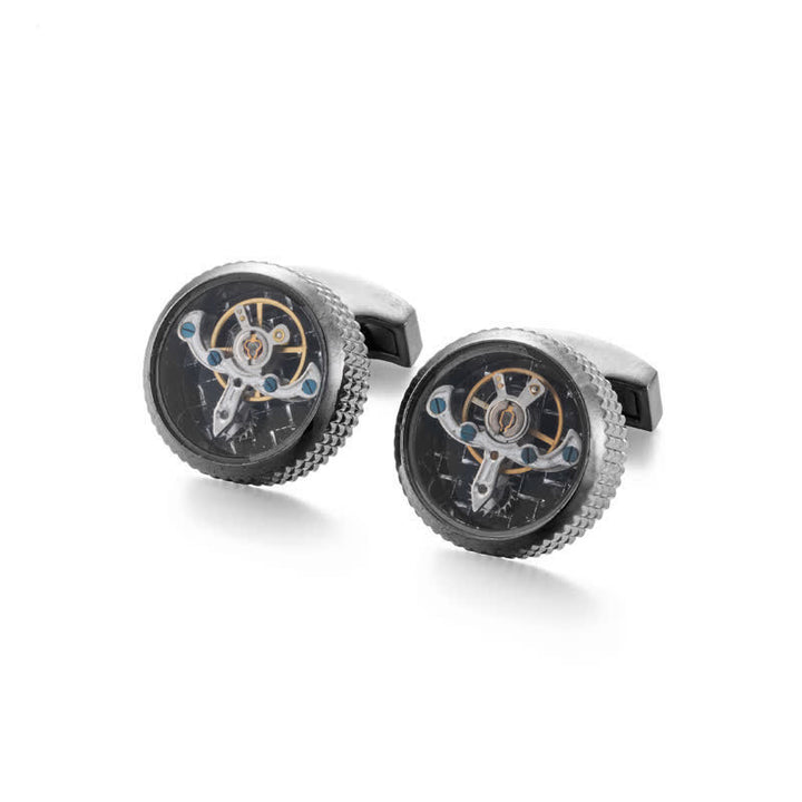 Men's Cool Tourbillon Mechanical Watch Cufflinks - image 4