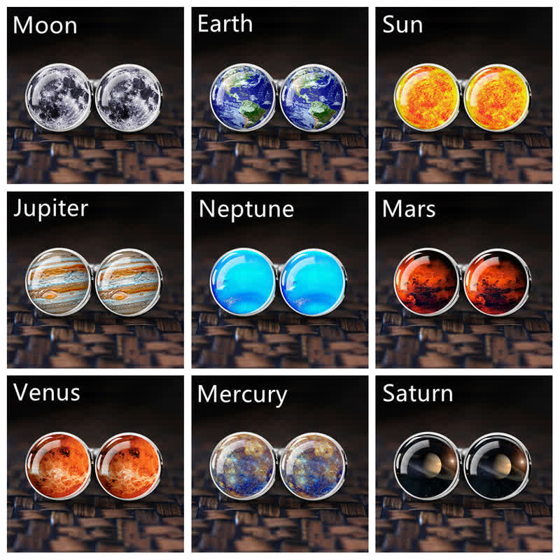Men's Universe Solar System Planet Cufflinks - image 1