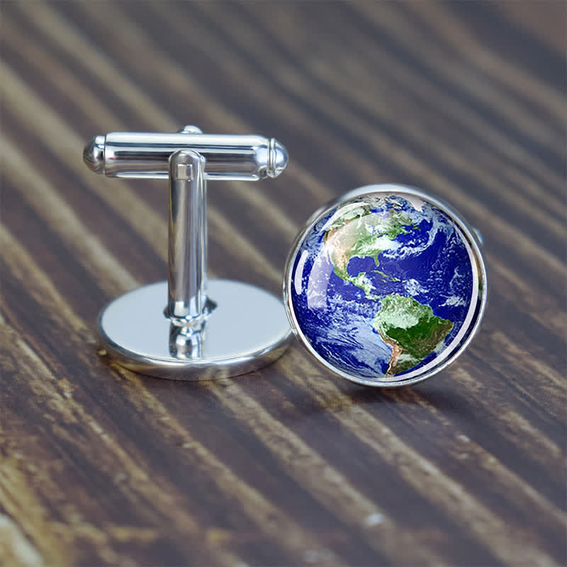 Men's Universe Solar System Planet Cufflinks - Earth - image 2
