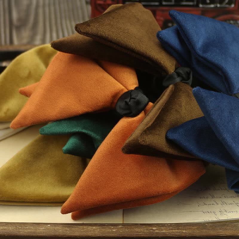 Men's Velvet Oversized Pointed Wedding Bow Tie - image 4