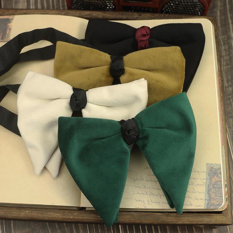 Men's Velvet Oversized Pointed Wedding Bow Tie - image 1