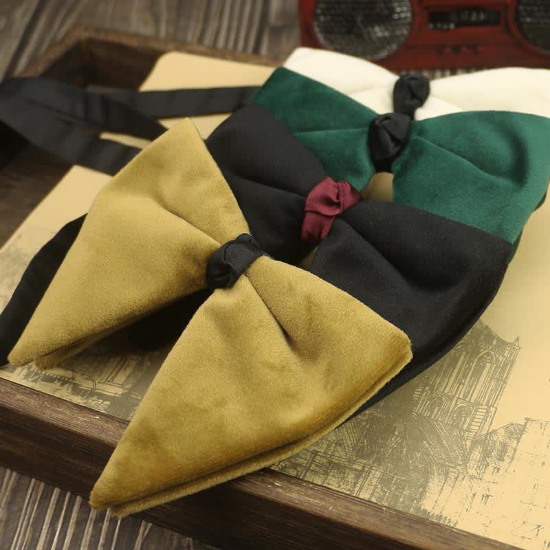 Men's Velvet Oversized Pointed Wedding Bow Tie - image 0