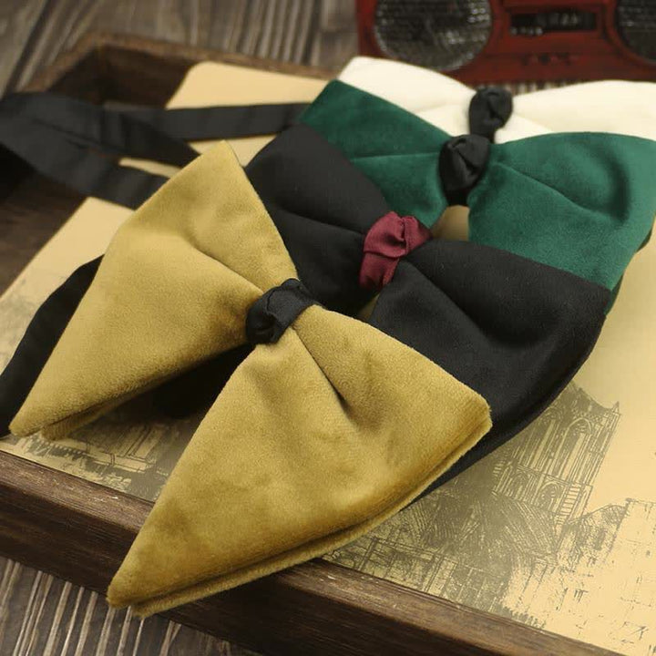 Men's Velvet Oversized Pointed Wedding Bow Tie - image 0