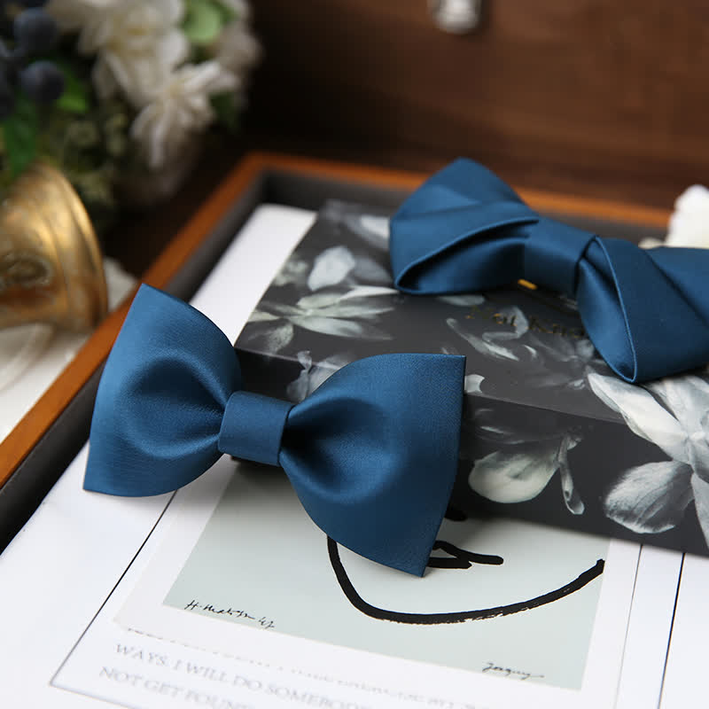 Men's Classic Simple Solid Color Wedding Bow Tie - image 3