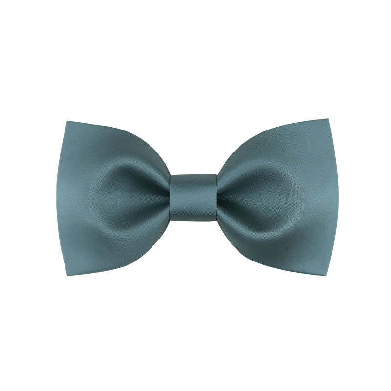 Men's Classic Simple Solid Color Wedding Bow Tie - Style #1 - DarkCyan - image 7