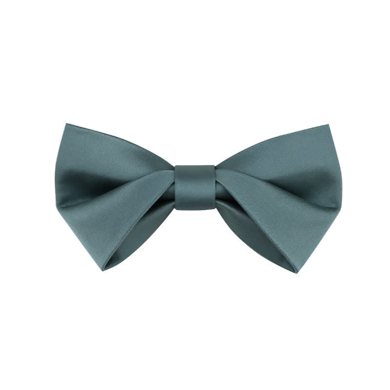 Men's Classic Simple Solid Color Wedding Bow Tie - Style #2 - DarkCyan - image 8