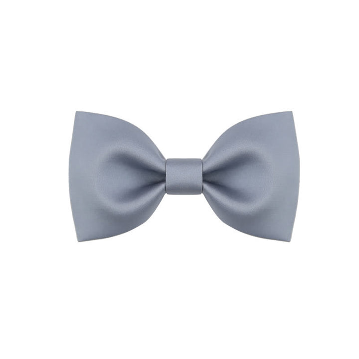 Men's Classic Simple Solid Color Wedding Bow Tie - Style #1 - LightSteelBlue - image 9