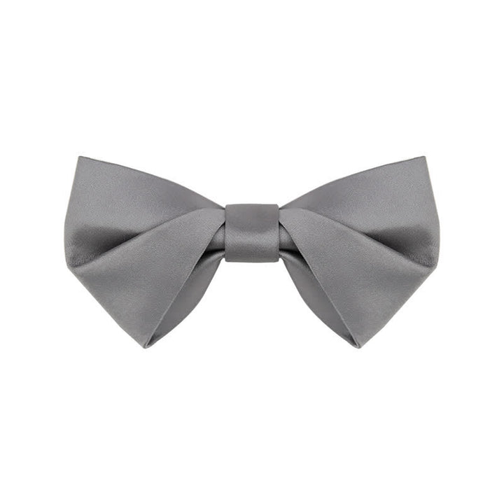 Men's Classic Simple Solid Color Wedding Bow Tie - Style #2 - Gray - image 12
