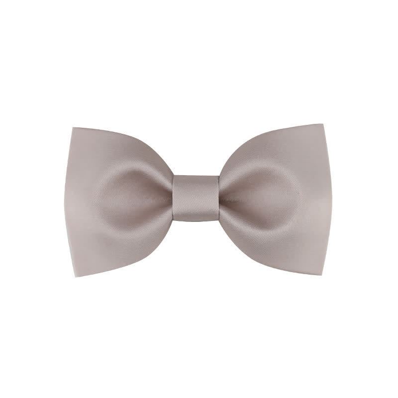 Men's Classic Simple Solid Color Wedding Bow Tie - Style #1 - LightPink - image 15