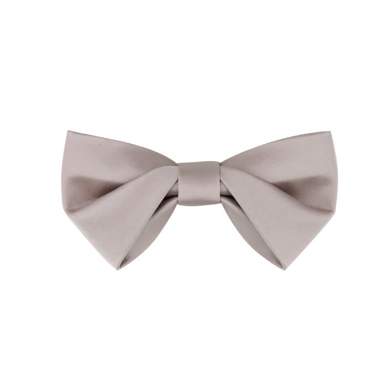 Men's Classic Simple Solid Color Wedding Bow Tie - Style #2 - LightPink - image 16