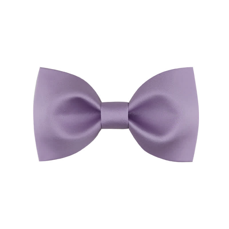 Men's Classic Simple Solid Color Wedding Bow Tie - Style #1 - Violet - image 19