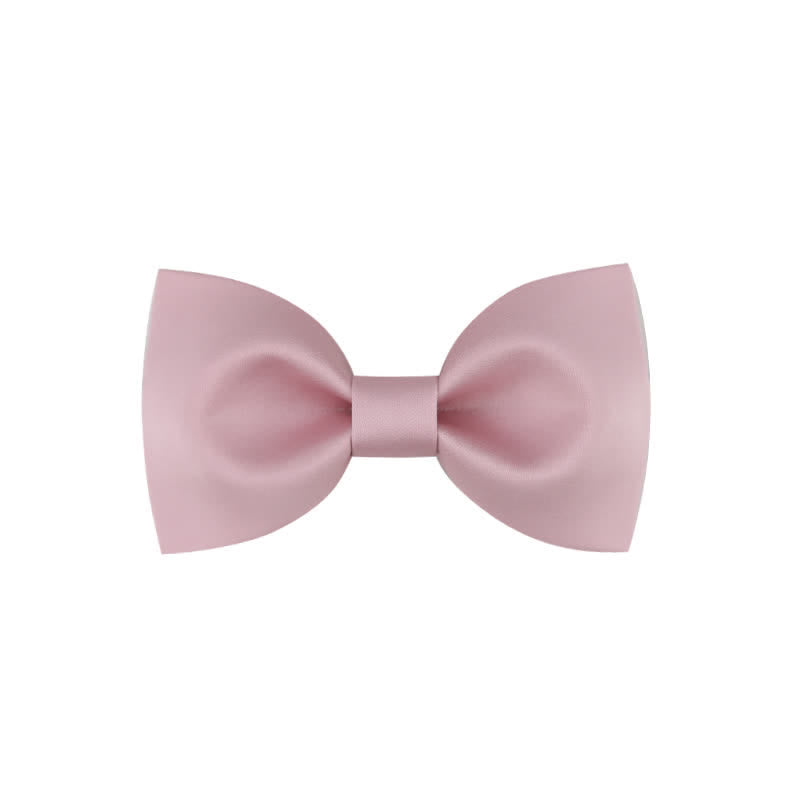 Men's Classic Simple Solid Color Wedding Bow Tie - Style #1 - Pink - image 21