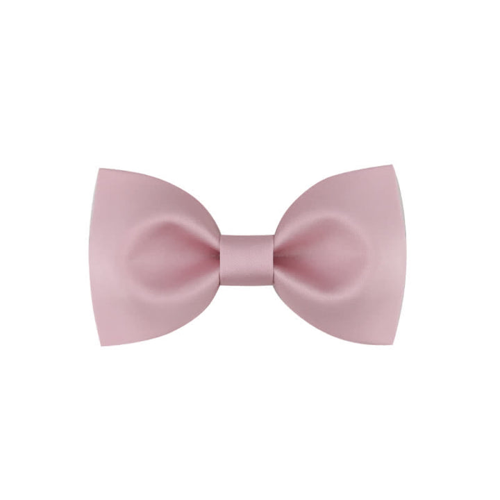 Men's Classic Simple Solid Color Wedding Bow Tie - Style #1 - Pink - image 21