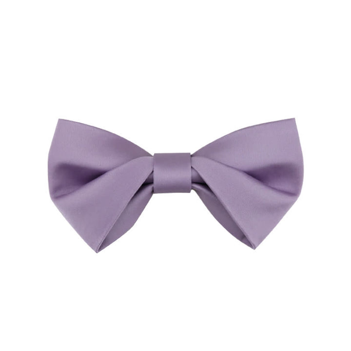Men's Classic Simple Solid Color Wedding Bow Tie - Style #2 - Violet - image 20