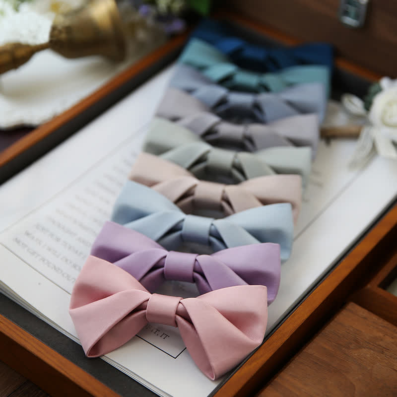 Men's Classic Simple Solid Color Wedding Bow Tie - image 5