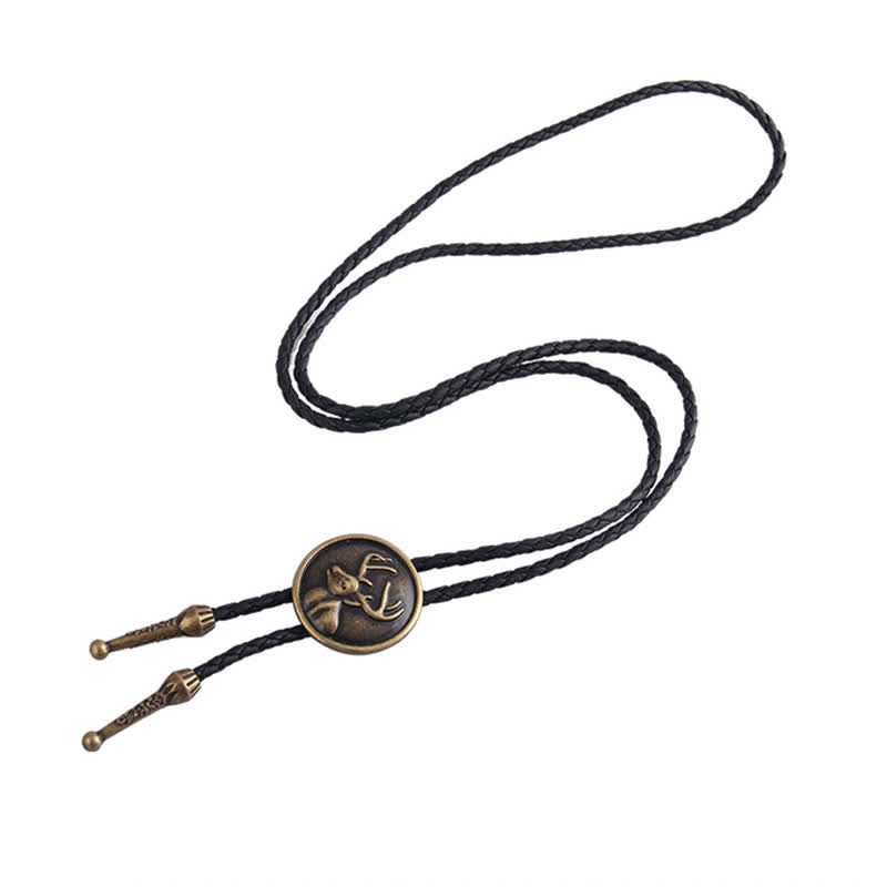 Western Deer Head Cowboy Rodeo Bolo Tie - image 2