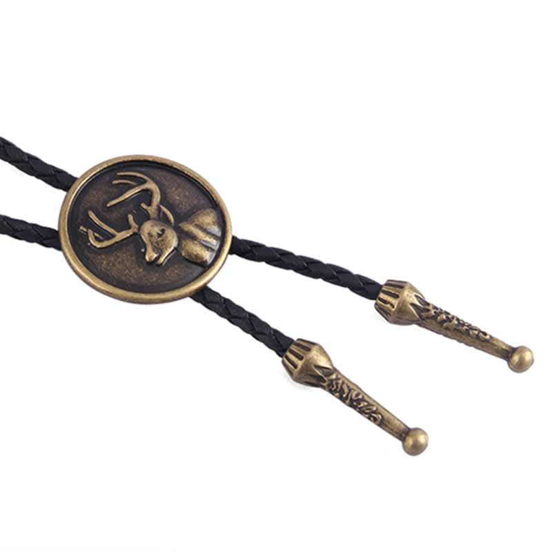 Western Deer Head Cowboy Rodeo Bolo Tie - image 5