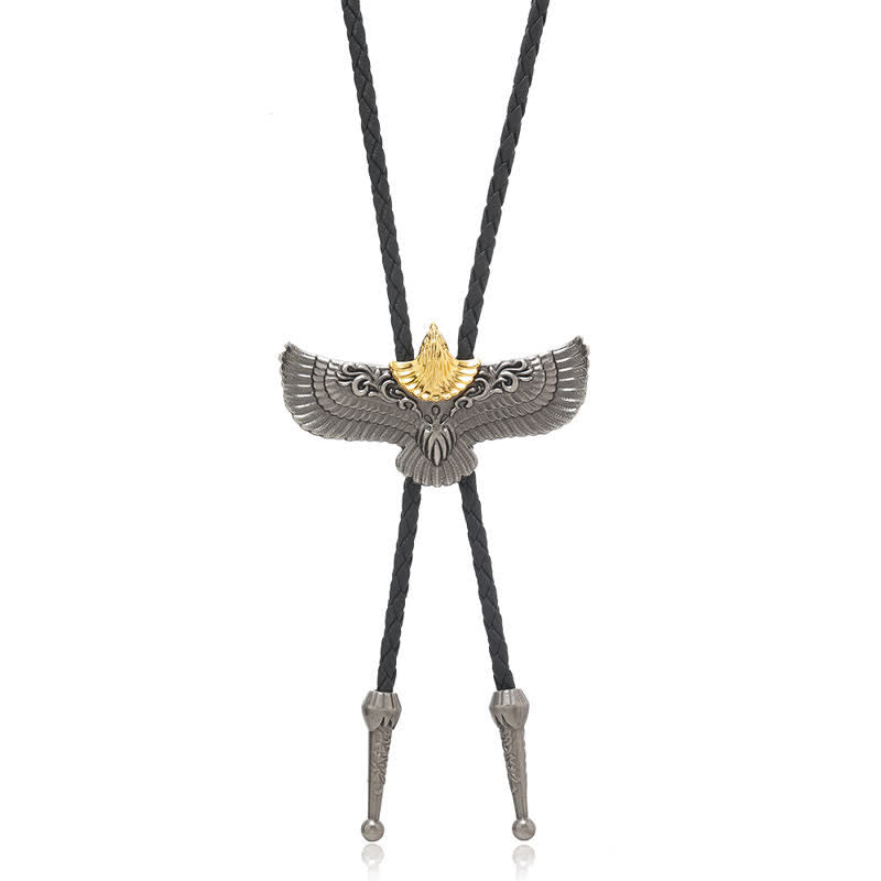 Retro Flying Eagle Spreading Wings Bolo Tie - image 5