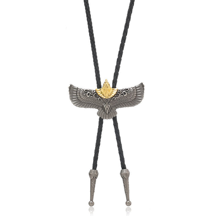 Retro Flying Eagle Spreading Wings Bolo Tie - image 5
