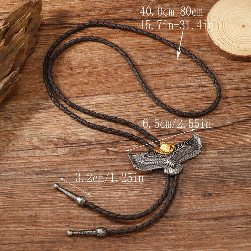 Retro Flying Eagle Spreading Wings Bolo Tie
