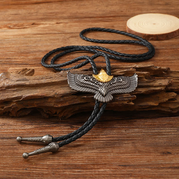 Retro Flying Eagle Spreading Wings Bolo Tie - image 3