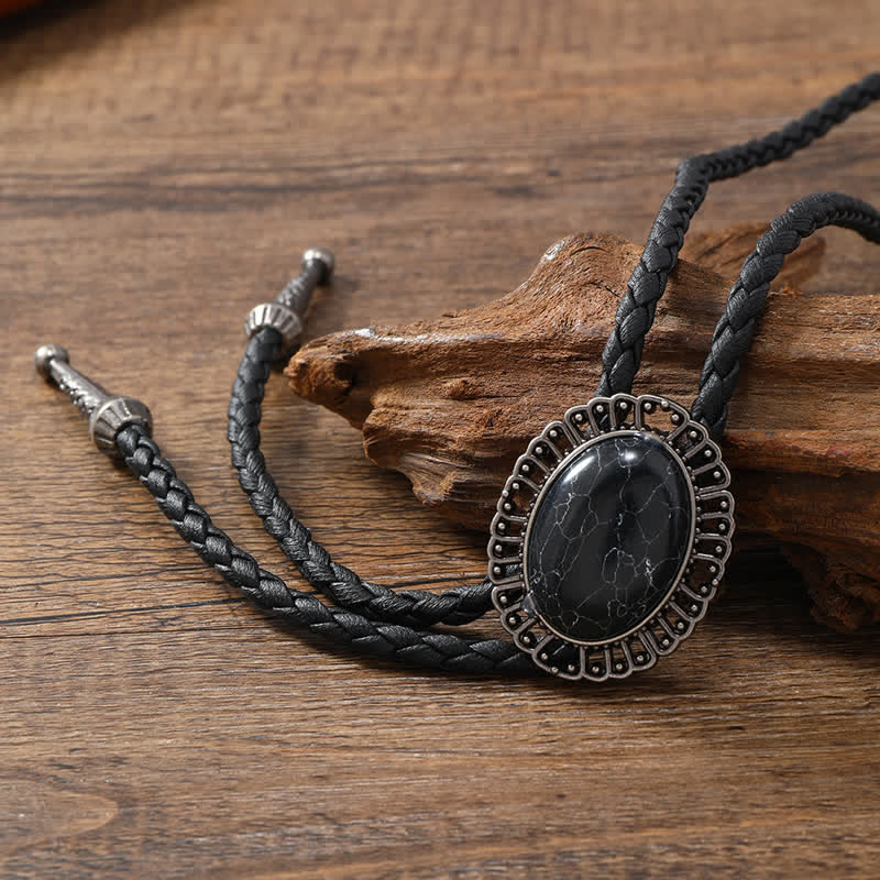 Stunning Western Replica Stone Bolo Tie - Volcanic Stone - image 8