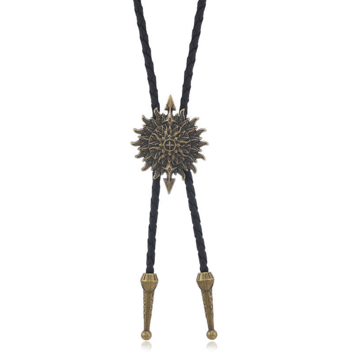 Vintage Sunflower Arrow Design Bolo Tie - Antique Bronze - image 2