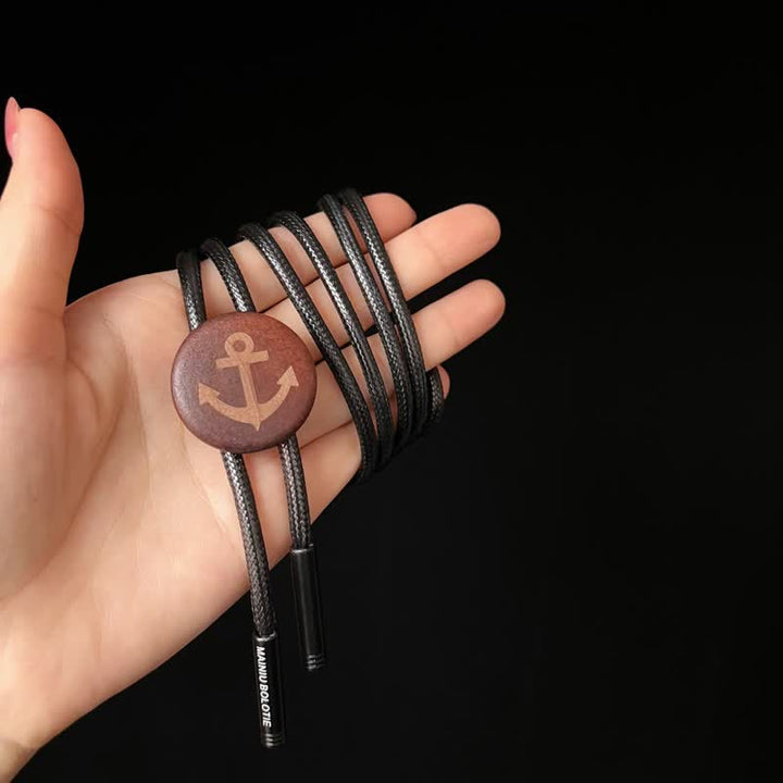 Boat Anchor Wooden Pendant Cowboy Bolo Tie - image 4
