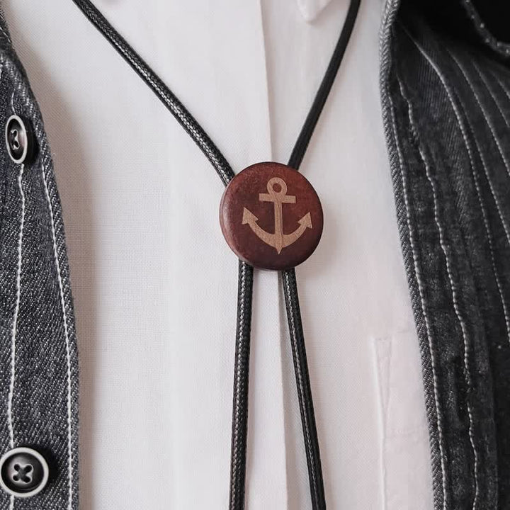Boat Anchor Wooden Pendant Cowboy Bolo Tie - image 5