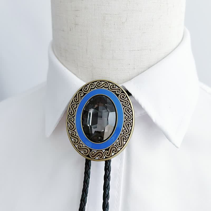 Western Style Middle Inlay Crystal Bolo Tie - image 1
