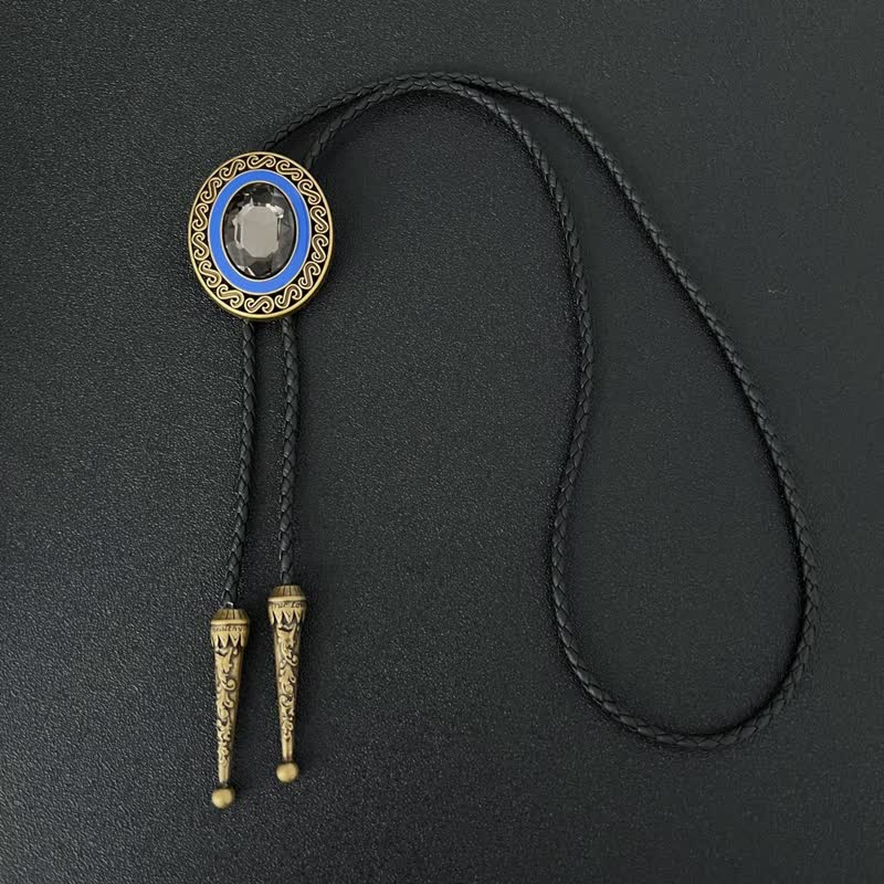 Western Style Middle Inlay Crystal Bolo Tie - image 6