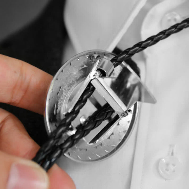 Western Style Middle Inlay Crystal Bolo Tie - image 9