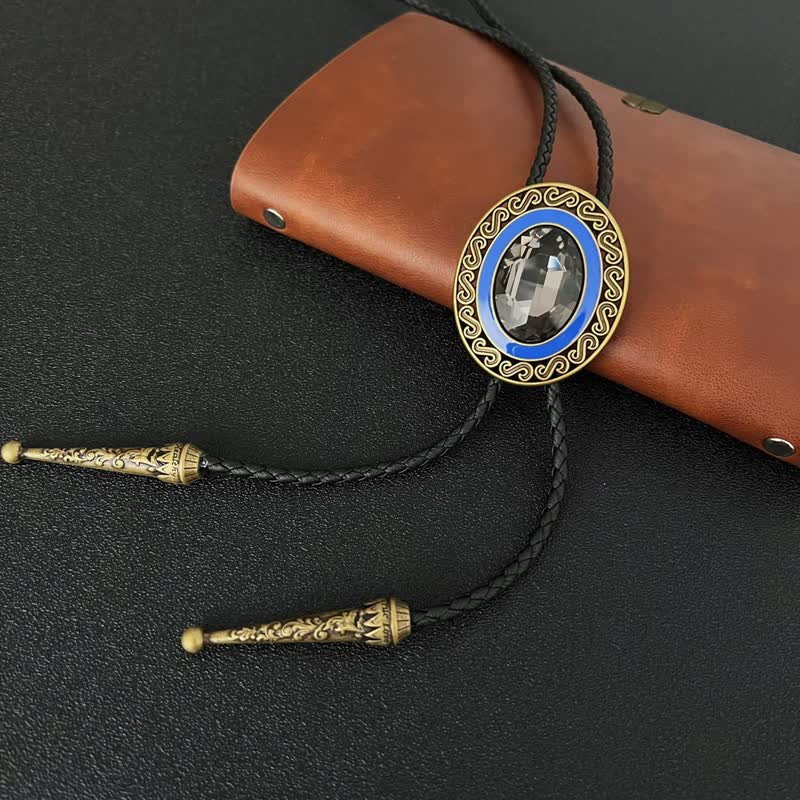 Western Style Middle Inlay Crystal Bolo Tie - image 4
