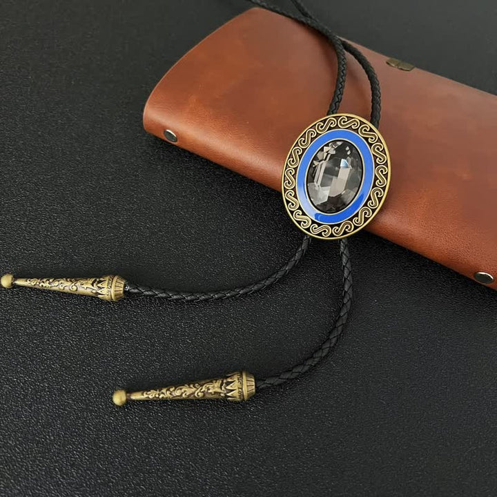 Western Style Middle Inlay Crystal Bolo Tie - image 4