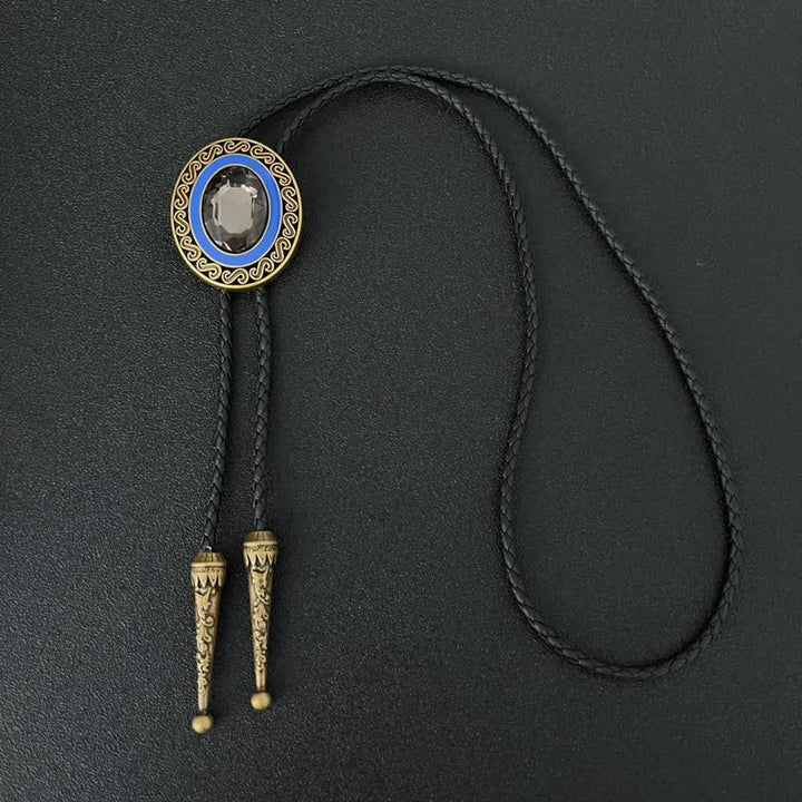Western Style Middle Inlay Crystal Bolo Tie - image 6