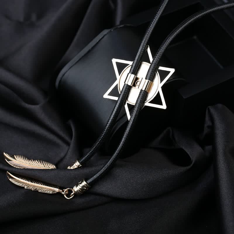 Hexagram Star Gemstone Shirt Collar Bolo Tie - image 3