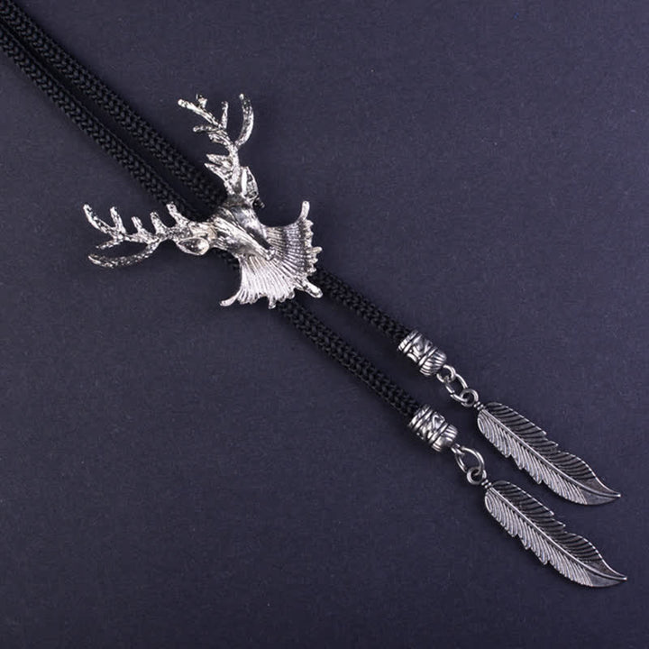 Delicated Crafted Deer Head Pendant Bolo Tie - image 2