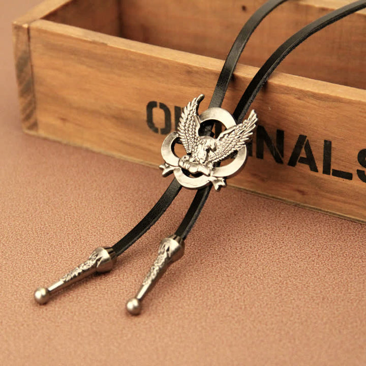 Western Charming Flying Eagle Bolo Tie - Style #1 - image 0
