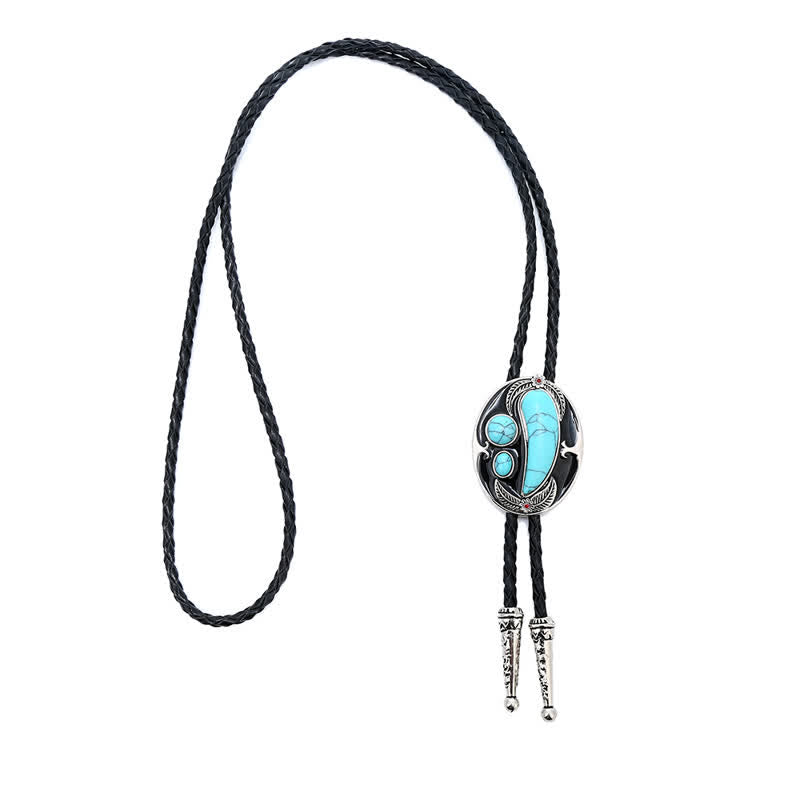 Turquoise Indian Style Cowboy Bolo Tie - image 6