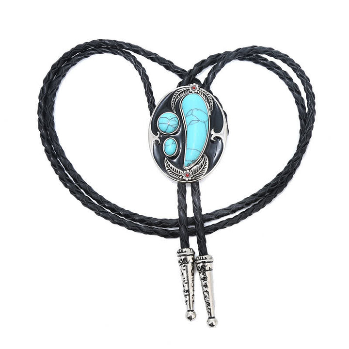 Turquoise Indian Style Cowboy Bolo Tie - image 5