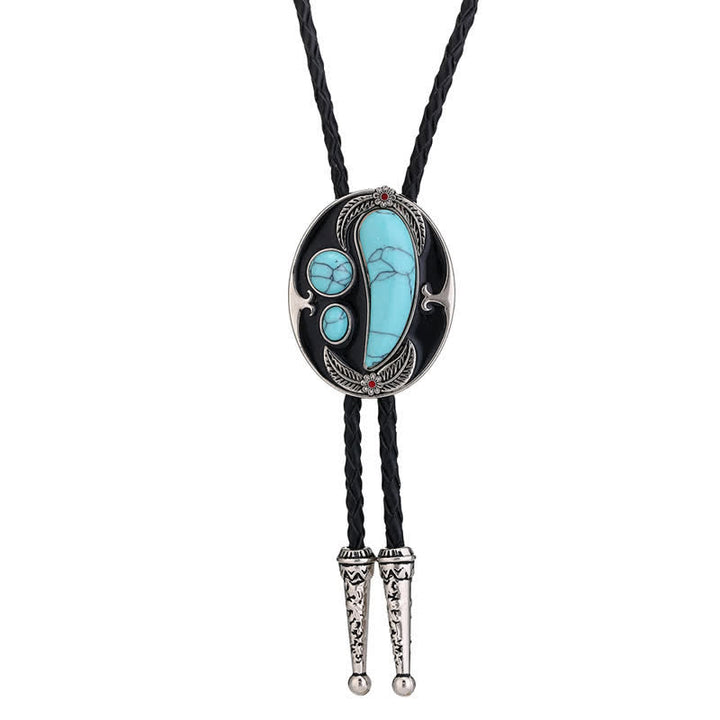 Turquoise Indian Style Cowboy Bolo Tie - image 4